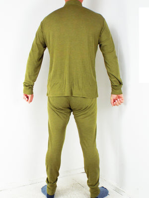 British Military - Green Thermal Roll Neck Top - Grade 1 - Flame Retardant Long Sleeve Thermal Top