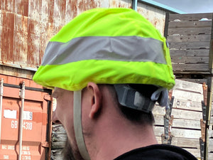 Fluorescent helmet cover - fits generic safety helmets
