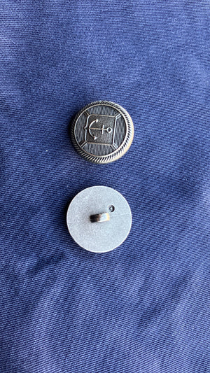 Dutch Black Wool Greatcoat - black anchor buttons - Super Grade