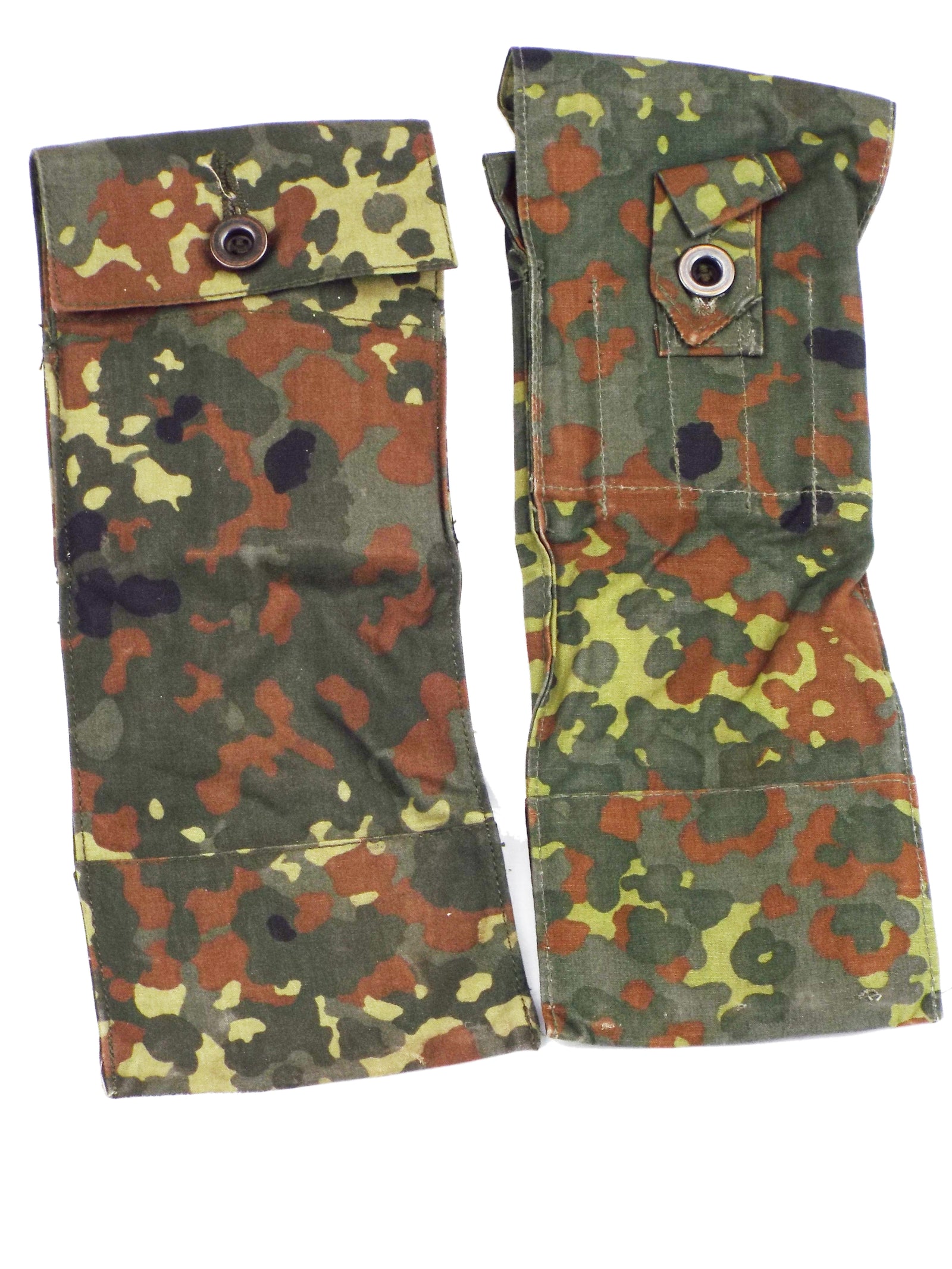 German Army - Pair of Flecktarn Camouflage Fabric Pouches  - Grade 1