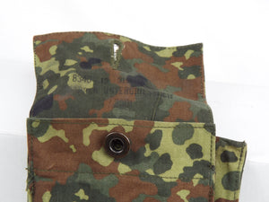 German Army - Pair of Flecktarn Camouflage Fabric Pouches  - Grade 1