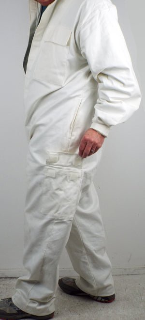 British Army - General Service - White Cotton Overalls - DISTRESSED