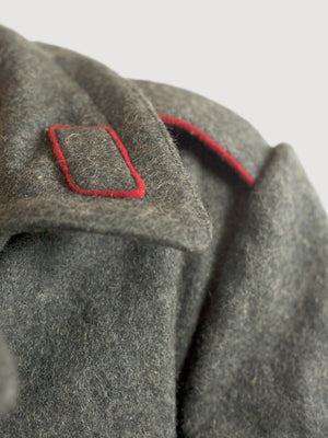 Grey Wool Greatcoat - Vintage Eastern Bloc era Bulgarian origin