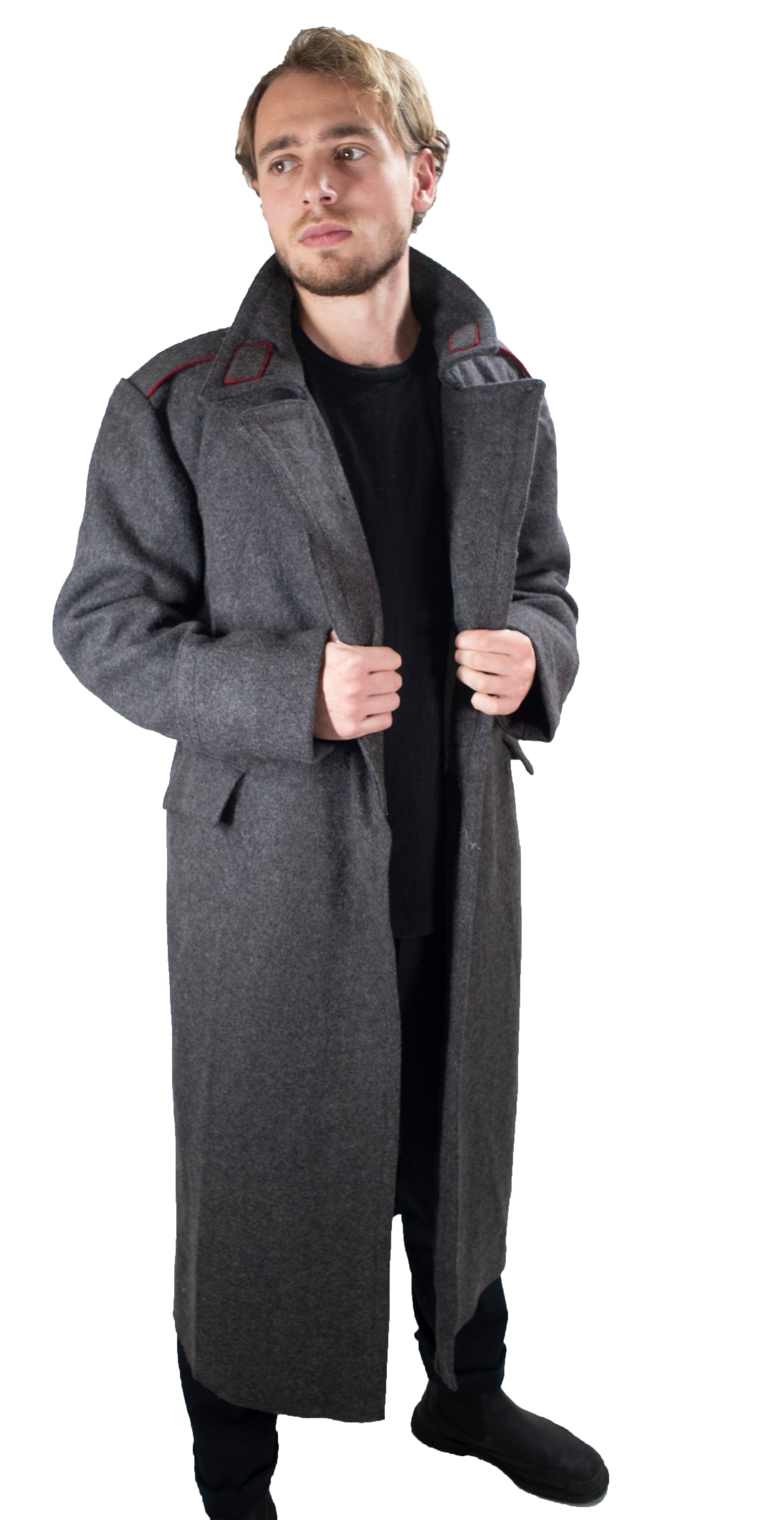 Grey Wool Greatcoat - Vintage Eastern Bloc era Bulgarian origin