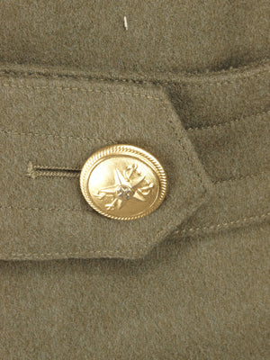 Italian Army Khaki Wool Greatcoat - brass buttons