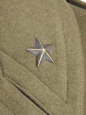 Italian Army Khaki Wool Greatcoat - brass buttons