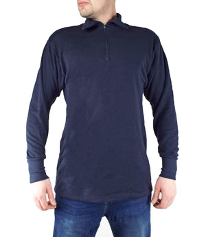 Dutch Military - Long-sleeve Thermal Zipped Neck Top - Navy Blue - Grade 1