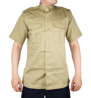 Dutch Army Vintage - Safari Tan - Heavyweight Short-sleeve Shirt - Super Grade