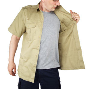 Dutch Army Vintage - Safari Tan - Heavyweight Short-sleeve Shirt - Super Grade