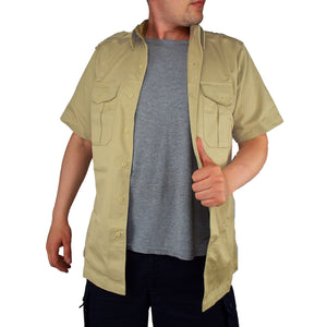 Dutch Army Vintage - Safari Tan - Heavyweight Short-sleeve Shirt - Super Grade