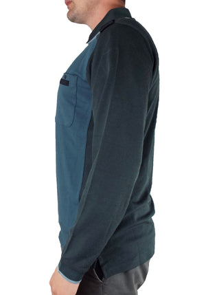 Dutch Customs' officers long-sleeved - Grey/Blue Polo Shirt - Sportswool - Super Grade