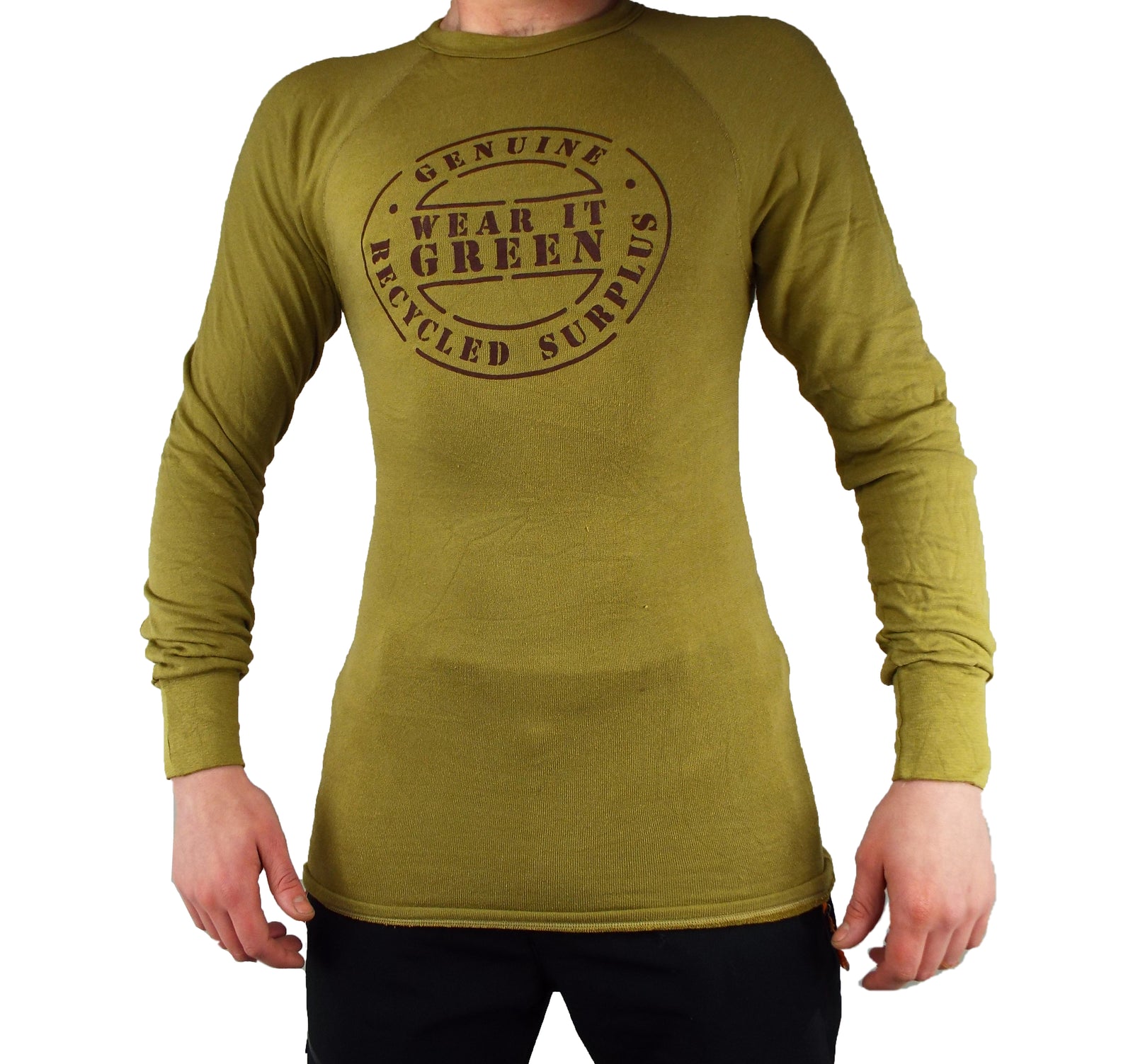 Wear It Green - Long-sleeve Thermal Crew-neck Top - Mustard - Grade 1