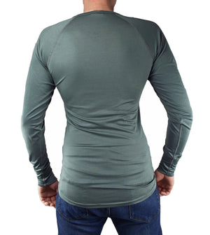 Dutch Military - Long-sleeve Thermal Crew-Neck Base Layer - Grey Lycra