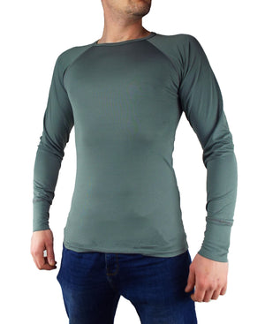 Dutch Military - Long-sleeve Thermal Crew-Neck Base Layer - Grey Lycra