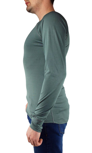 Dutch Military - Long-sleeve Thermal Crew-Neck Base Layer - Grey Lycra