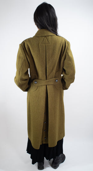 Khaki Military Vintage Wool Greatcoat - Grade 1