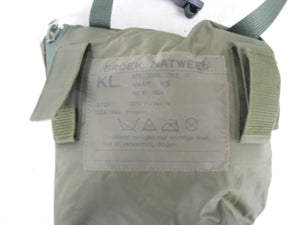 Dutch Army Waterproof Over Trousers - Olive Green - Self Packable - Unissued - Small