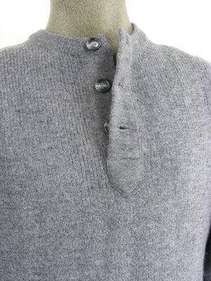 Swiss Army Grey Wool Jumper - Three Button Neck - Grade 1