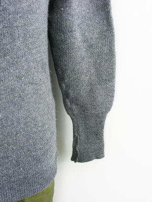 Swiss Army Grey Wool Jumper - Three Button Neck - Grade 1