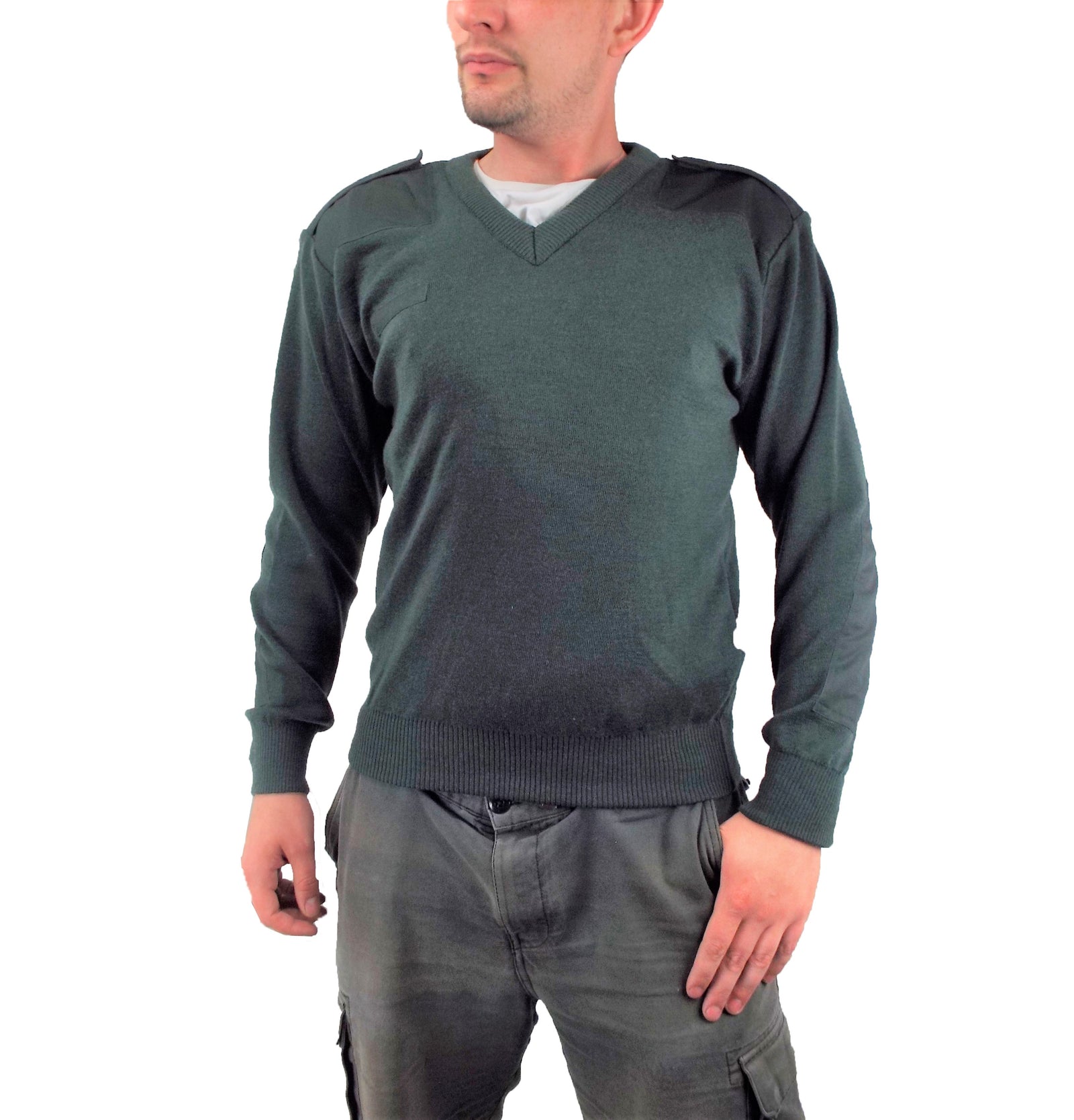 Dutch Army - Green Marine V-Neck Jumper - Super Grade