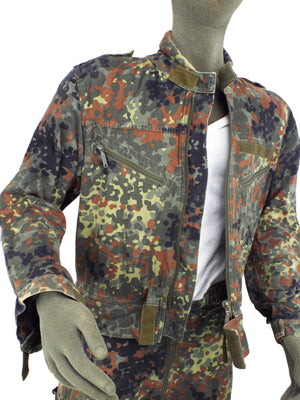 German Armoured Fighting Vehicle Two-piece padded Tank Suit / coveralls - Flecktarn camo