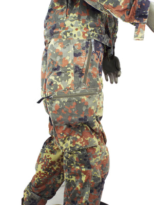 German Armoured Fighting Vehicle Two-piece padded Tank Suit / coveralls - Flecktarn camo